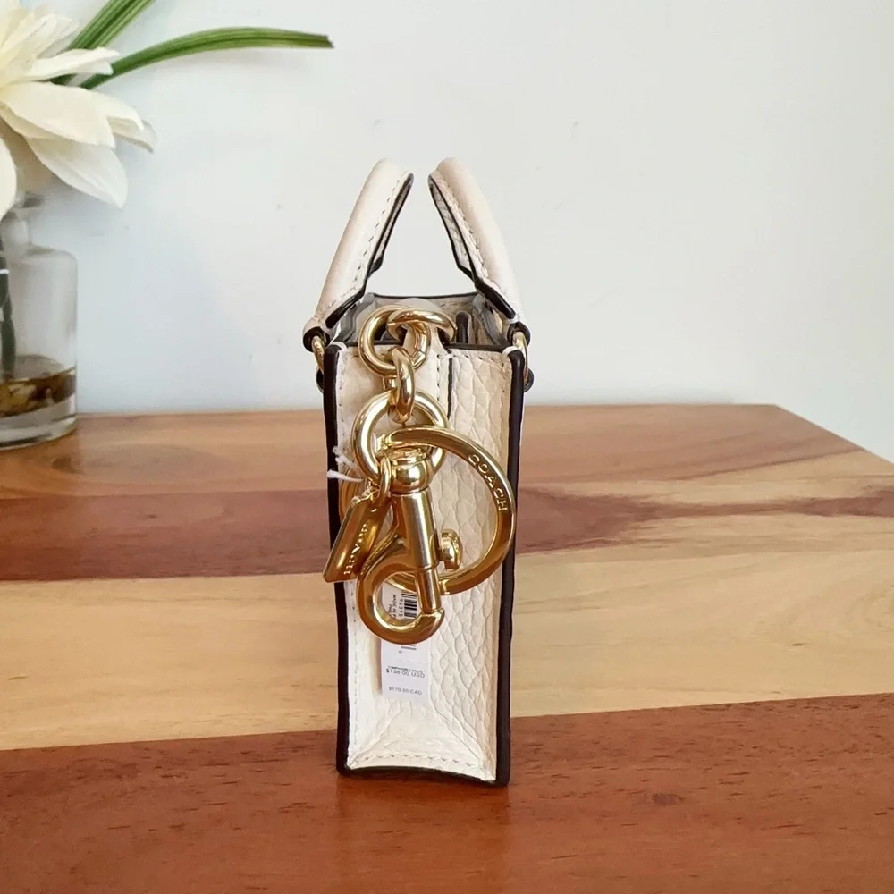 NWT Coach‎ North/South Mini Tote Bag Charm With Star Print
